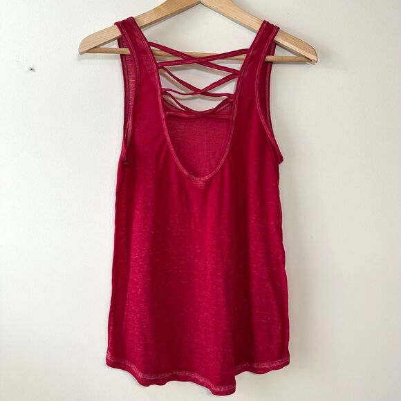 Outer Banks OBX Exist Tank Top Criss Cross Back Women's Red Size Medium M - Picture 2 of 6